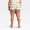 Women's Striped Mesh Graphic Shorts - 2 of 4
