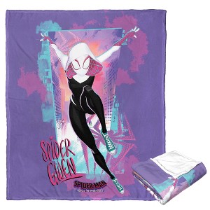 Marvel Spider-Man Across The Spiderverse Watercolor Leap Silk Touch Throw Blanket 50x60 Inches - 1 of 4