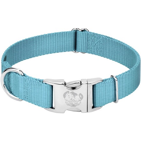Country Brook Petz American Made Deluxe Ice Blue Nylon Dog Collar, Large