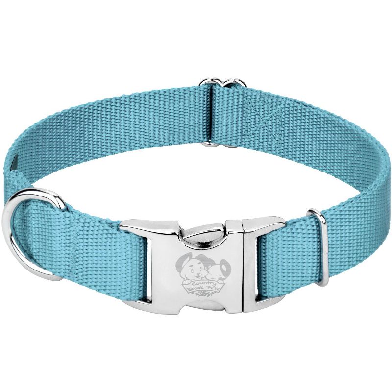 Country Brook Petz Premium Nylon Dog Collar with Metal Buckle for Small Medium Large Breeds - Vibrant 30+ Color Selection, 1 of 9