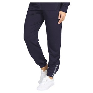 Blue Ice Women's Loose Fit  Moisture Wicking Performance Jogger With Reflective Trim Ankle Zippers - 1 of 3