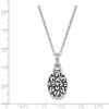 Black Bow Jewelry Rhodium Plated Sterling Silver & CZ Flower Ash Holder Necklace, 18in - 2 of 4