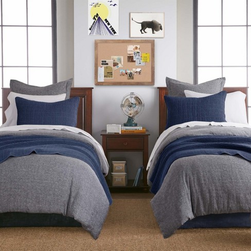 Mills Waffle Navy Quilt Set - One Twin Quilt And One Standard Sham ...