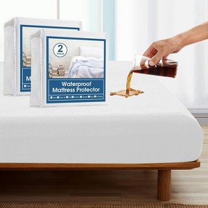 Biloban- Spring Spirit  Waterproof Mattress Protector,  Twin Size Mattress Cover Protector Soft Microfiber Top 2 Pack - 1 of 4