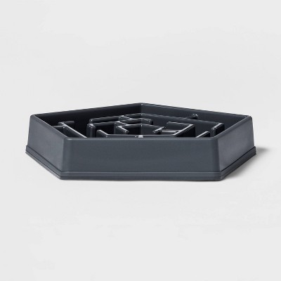 Modern Short Metal Elevated Dog Bowl With Natural Wood Top - Black - Boots  & Barkley™ : Target