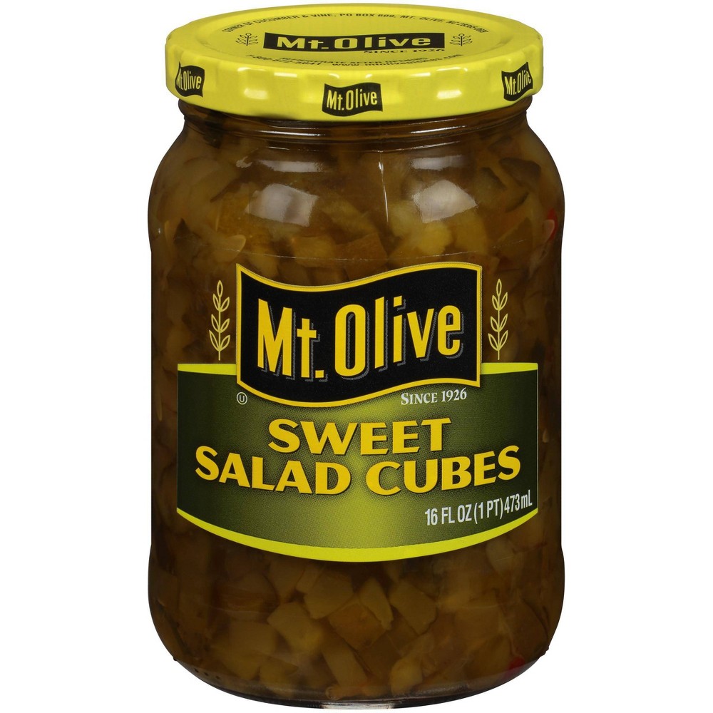 UPC 009300000451 product image for Mt. Olive Sweet Salad Pickle Cubes - 16oz | upcitemdb.com