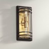 John Timberland Modern Wall Light Sconce Black Warm Brass Hardwired 7 1/2" 2-Light Fixture Clear Glass for Bedroom Bathroom Vanity - 2 of 4