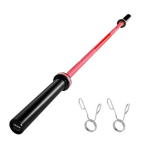 VEVOR 6FT Barbell Bar, Fits 2-Inch Weight Plates, Barbell Bar with Knurled Grip for Strength Training, Weightlifting, 700lbs/317kg Capacity, Red - 1 of 4