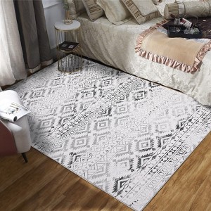 Machine Washable Area Rugs Ultra Thin Boho Vintage Geometric Throw Rugs Non Slip Foldable Floor Cover Stain Resistant Indoor Carpet - 1 of 4