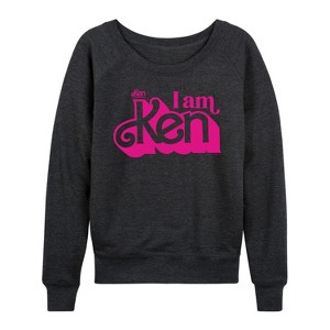 Women's - Barbie - I Am Ken Lightweight French Terry Wide Neck Long Sleeve Shirt - 1 of 4