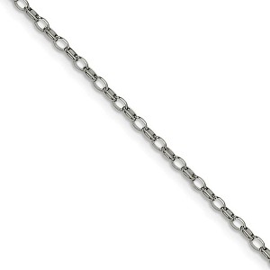 Black Bow Jewelry 3.2mm Stainless Steel Open Cable Chain Necklace - 1 of 4