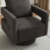 CAVINAS Luxury Square Swivel Chair for Living Room,Upholstered Leisure Armchair with Pillow Back,360°Swivel Sofa Chair,Living Room Furniture - 3 of 4