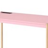 Royal Hampton Writing Desk with USB Dock and Metal Legs, Pink and Rose Gold - 3 of 4