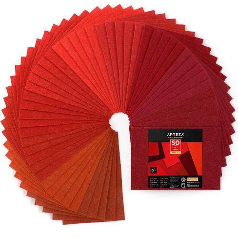 Arteza Red Tones Felt Sheet Set - 50 Pack : Target