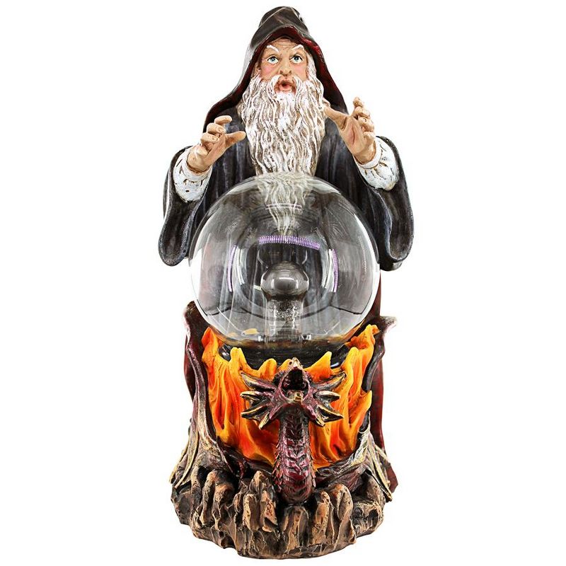 Design Toscano Wizard's Crystal Ball Illuminated Gothic Statue, 3 of 8