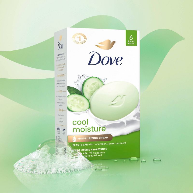 Dove Beauty Cool Moisture Beauty Bar Soap - Cucumber & Green Tea - 3.75oz each, 4 of 15