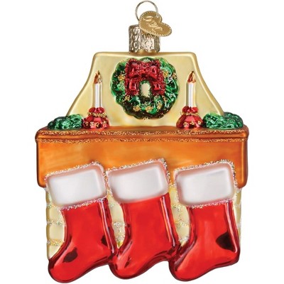 Old World Christmas Glass Blown Ornament for Christmas Tree, Family of 3 Stockings