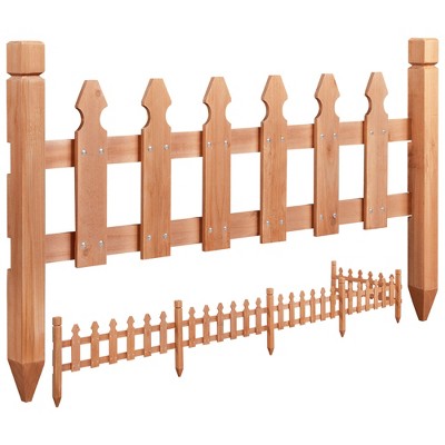 Yaheetech Rustic Wood Garden Fence Wood Picket Fence