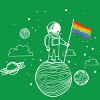 Adult Design By Humans Astronaut Rainbow Flag Space Pride By Avocato T-Shirt - 2 of 2