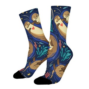 Sea Otter Women Printed Crew Socks Funny Funky Socks Soft Polyester Novelty Gifts for Artists Men - 1 of 1