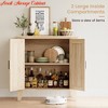 Hallway Sideboard Buffet Cabinet, Rattan Storage Cabinet, Wood Accent Cabinet w/ Door and Shelf, Console Cabinet w/ Storage, Sideboard Cabinet - 3 of 4