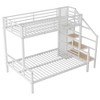 YOOCOZZ Twin Over Full Metal Bunk Bed with Storage Staircase and Built-in Small Wardrobe - 3 of 4