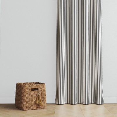Gray Cotton Light-Filtering Rod Pocket Curtain Panel