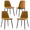 Set of 4 Upholstered Dining Chairs with Metal Legs, Modern Fabric Accent Kitchen Chairs for Dining Room or Small Spaces-Maison Boucle - 4 of 4