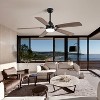 Wanze of Ocean 52 in. Smart Indoor Black 6-Speed Walnut Brown 2-Color Blades Downrod or Flush Mount Ceiling Fan with 3-Color LED Light - 2 of 4