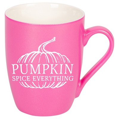 Elanze Designs Pumpkin Spice Everything Princess Pink 10 ounce New Bone China Coffee Cup Mug