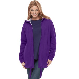 Woman Within Plus Size Thermal Lined Fleece Hoodie - 1 of 3