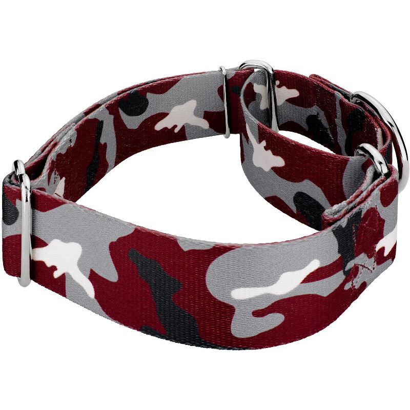 Country Brook Petz 1 1/2 Inch Crimson and White Camo Martingale Dog Collar, 3 of 5