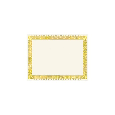 Gartner 8.5" x 11" Certificates Ivory/Gold 15/Pack 487916