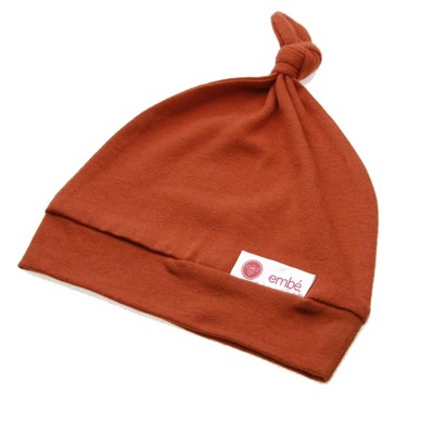 Image of embe Newborn Top Knot Hat, One-Size, Rust Orange