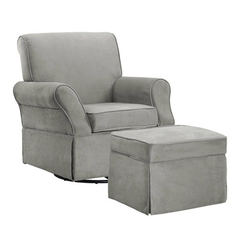 Baby Relax Emmie Swivel Glider & Ottoman Set - Gray Microfiber - image 1 of 4