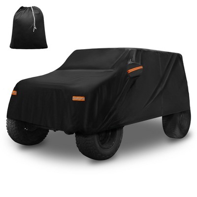 Unique Bargains Aluminum Film Outdoor Full Car Cover Black