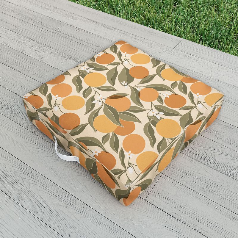 Cuss Yeah Designs Abstract Oranges Outdoor Floor Cushion - Deny Designs, 2 of 3