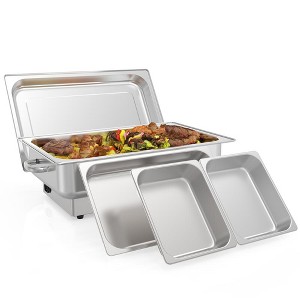 9QT Electric Chafing Dish Buffet Set, Stainless Steel Food Server with Temperature Control Display for Parties, Catering, and Festivals. - 1 of 4