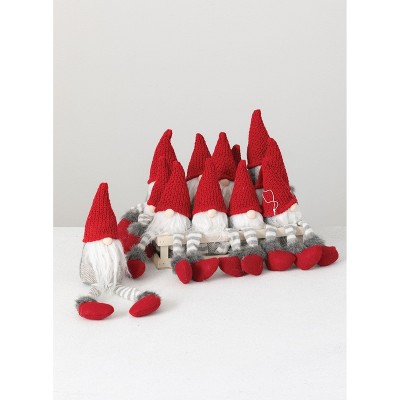 Sullivans Set of 12 Gnome Ornament Kit 12.5"H Red & White