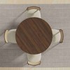 Lirago Solid Wood Round Dining Table for 4 People Nordic style 46x46 Walnut - 3 of 4