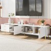 GustoWave 70.9'' Modern TV Stand 2 Cabinet Doors and 2 Drawers, Low Profile TV Cabinet for TVs up to 75 Inch, White - 4 of 4