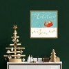 16" x 16" Let it Snow Christmas Sleigh by Veronique Charron Framed Canvas Wall Art - Amanti Art - 4 of 4