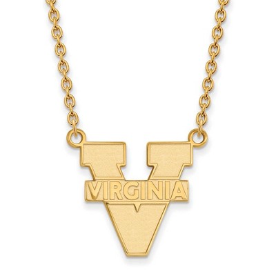 Black Bow Jewelry 10k Yellow Gold Virginia Wahoos NCAA Necklace 18 Inch