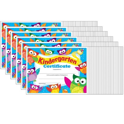 Trend Enterprises 8.5" x 11" Kindergarten Certificate Owl-Stars! (T-17009-6)