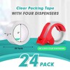 Itopfox Heavy Duty Clear Packaging Tape for Shipping, Moving, and Sealing, 24 Rolls with 4 Dispensers, Strong Adhesive for Secure Packing - 2 of 4