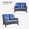Buenhomino Outdoor Patio Couch Wicker Sofa Loveseat- 2 Seater Rattan Sofa for Outside Patio Garden with Deep Seating and Olefin Cushions - 3 of 4