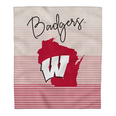 NCAA Wisconsin Badgers Ultra Fleece State Stripe Blanket