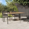 vidaXL Patio Table, 74.8"x35.4"x29.5" Poly Rattan and Acacia Wood Gray - 2 of 4