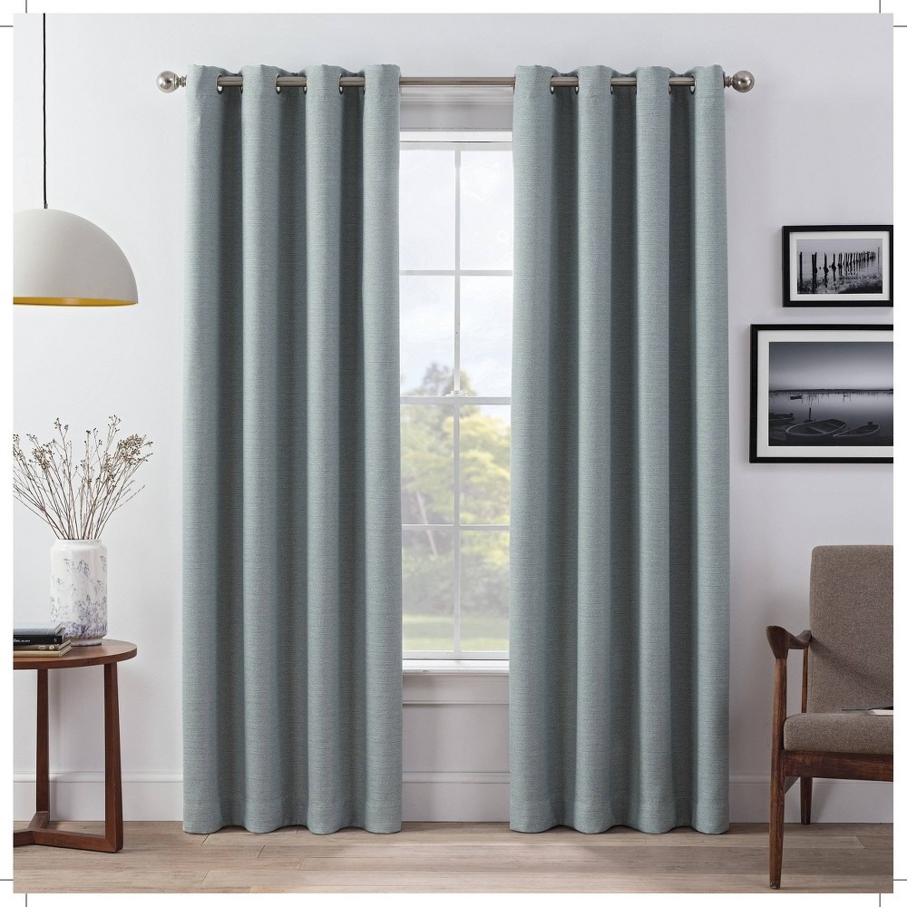 Photos - Curtains & Drapes Eclipse Set of 2  Wyckoff Blackout Window Curtain Panels Green  (84"x52")