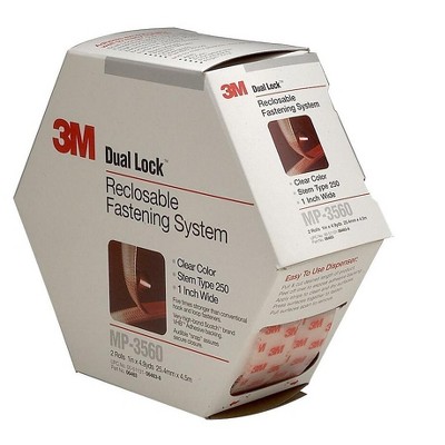 3M Dual Lock 1"W x 176.4"L Reclosable Hook and Loop Fasteners Clear MP3560